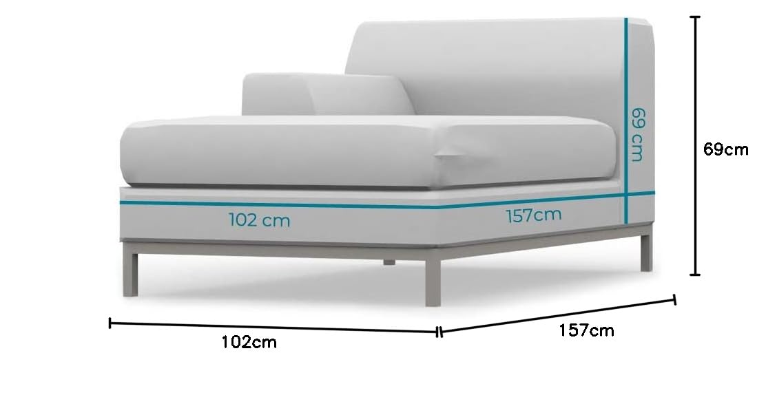 COMFORTLY Funda de repuesto para tumbonas de descanso hecha a mano compatible con KRAMFORS Chaise Longue reposabrazos izquierdo (resistente, azul)