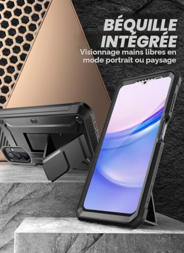 Coque Samsung Galaxy A15 SUPCASE Unicorn Beetle Pro intégrale noire - 5