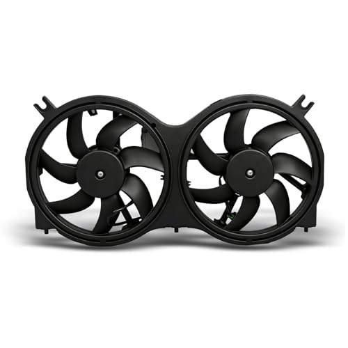 Dual Radiator Fan with Control Module Replacement for Pathfinder 2013-2017 Replacement for QX60 2014-2019 Replacement for JX35 2013 Replacement for 621-586 621586 214813JA2E NI3115149