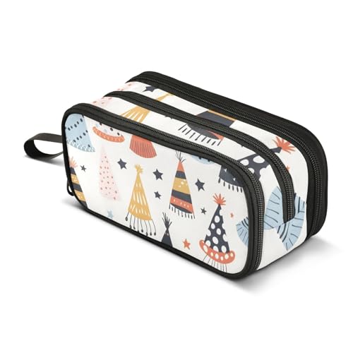 Reiacy Estuche para lápices para niños y niñas, bolsa de gran capacidad con 3 compartimentos, organizador de papelería, estuche para marcador para escuela, oficina, trabajo
