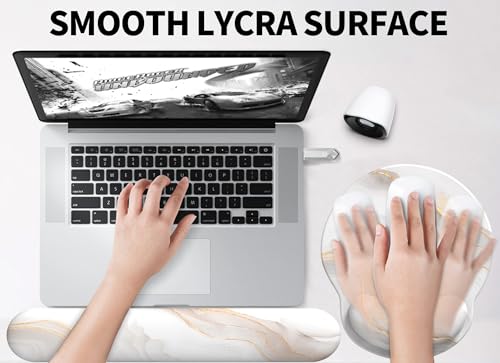 Image of eulps Mouse Pad Wrist Support, Ergonomic Memory Foam Keyboard Wrist Pad & Gel Wrist Rest Set for Computer Keyboard for Easy Typing & Pain Relief for Office & Home