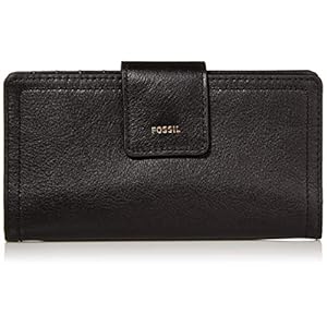 Fossil-Womens-Logan-Leather-RFID-Blocking-Tab-Clutch-Wallet Fossil Women's Logan Leather Wallet RFID Blocking Tab Clutch, Black (Model: SL7830001)