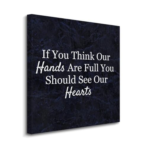 Impresión en lienzo "Our Hearts" y cuadros decorativos con refranes positivos para sala