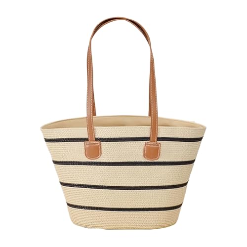 ハンドメイド　ピーチ Scovzzx] ストロービーチバッグ | 編みわらトートビーチバッグ