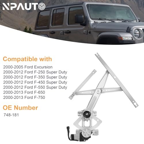 Image of Front Passenger Side Power Window Regulator with Motor fit for Ford F250 F350 F450 F550 Super Duty, F650 F750 2000 2001 2002 2003 2004 2005 2006 2007 2008 2009 2010 2011 2012, Excursion 00-05, Right