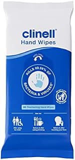 Clinell Antimicrobial Hand Wipes for Cleaning & Disinfecting - Sanitising Wipes, Ideal for Travel - Dermatologically Tested, Kills 99.99% of Bacteria & Viruses* - Pack of 30 Wipes