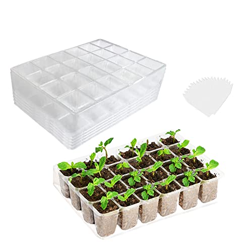 ZYLLZY 5 pacotes de bandejas transparentes para iniciantes de mudas, bandeja de sementes transparent