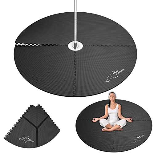 Dancing Pole Crash Mat Pole Fitness Exercise Mat Workout Gym Mat | Extra Thick 15Mm | Huge 5.9' Diameter | Exercise Floor Mat Dancing Pole For Home Yoga Pilates Gymnastics | Interlocking Eva Safety #TOP17