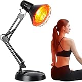 Hoakya Infrared Heat Lamp with Timer, Red Light Therapy for Body Muscle Joint Pain Relief, 150W Near Infrared Lamp with Sturdy Adjustable Base
