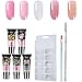 Professional Poly Nail Gel Kit, Nail Builder UV Gel Extension Nail, Come With Nail Brush, Model Nail Tips and Nail Scraper