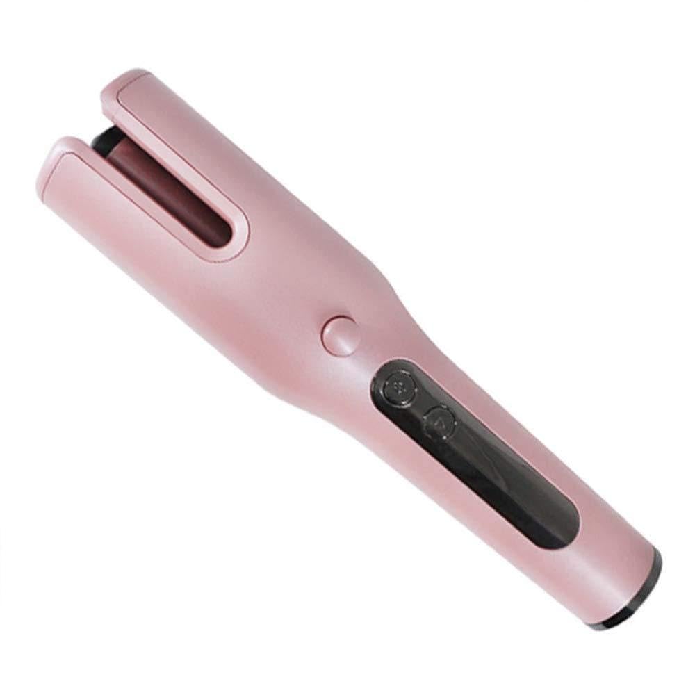 Arricciacapelli Ferro Arricciacapelli Automatico Senza Fili Bacchetta Di Curling Rotante Elettrica Display Display LCD Controllo Della Temperatura Di Ricarica USB E Impostazione Del Timer.,Pink