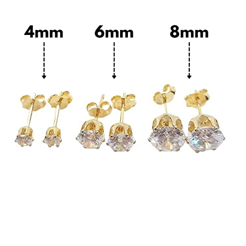 Brinco Predra Zircônia 8mm SemiJoia LUXO