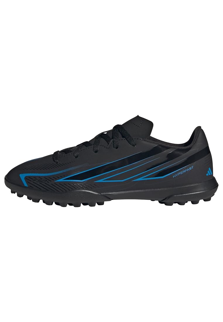 adidas Unisex Kids F50 Hyperfast Club Turf Football Boots Kids Shoes, core Black/core Black/Lucid Ray Blue, 12.5 UK Child