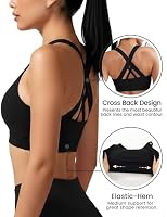 Sports Bras for Women High Support Large Bust, Outdoors High Impact Yoga Wireless Padded Bras,White Padded Low Back Athletic Sleep Workout Strappy Racerback Sports Bra Black XL-1 — image 3