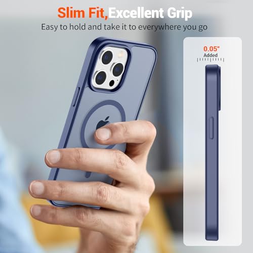 Image of SUPFINE Magnetic for iPhone 12 Pro Max Case (Compatible with MagSafe) (Military Grade Drop Protection) Slim Translucent Matte Shockproof with Anti-Fingerprint Phone Case,Lavender Gray