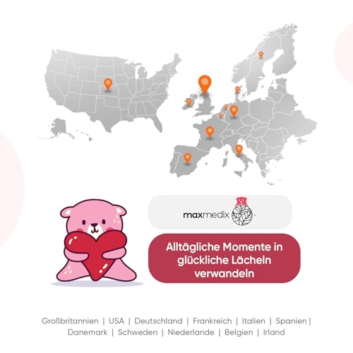 Omega 3 6 9 Gummibärchen für Kinder - 120 Vegane Gummies - 400mg - Erdbeeren & Himbeeren Geschmack - Perillaöl liefert Omega 3, 6 & 9-2 Monate Vorrat - Glutenfrei - Laktosefrei - maxmedix