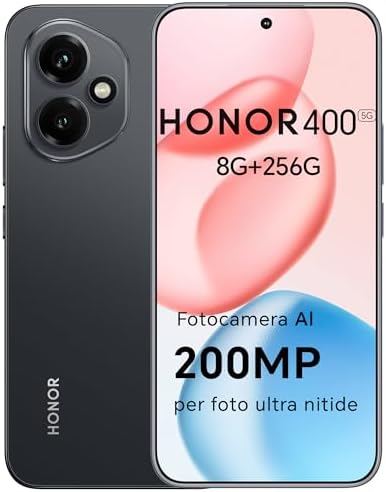 HONOR 400 Smartphone 5G Dual SIM NFC, 8GB/256GB, 200MP con AI fot...
