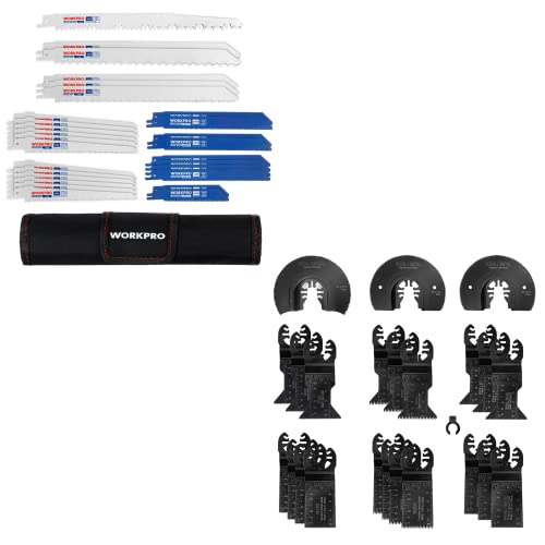 WORKPRO 32-piece Reciprocating Saw Blade Set and 23-Piece Metal/W...