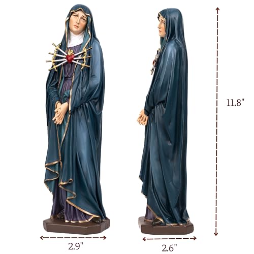 Estatua Pintada a Mano de Nuestra Señora de los Dolores miniatura 4