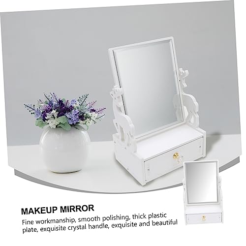 Espejo de maquillaje de tocador con cajón giratorio miniatura 6