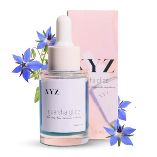 Gua Sha Glide Face Oil | Blue Tansy, Blue Chamomile, Azulene | Anti-inflammatory Squalane Facial Oil | Great for Gua Sha |