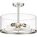 Z-Lite 3032SF-PN Callista Semi Flush, 3-Light 180 Total Watts, Polished Nickel