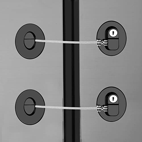 2 Pcs Refrigerator Lock, Fridge Locks For Kids, Cabinet Locks With Keys, Mini Fridge Locks For Kids, Used In Refrigerator Door, Cabinets, Drawers, Toilet Seat (Black Rotundity-2 Pack) #TOP6