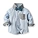 Joycebaby Toddler Boys Long Sleeve Gentleman Bowtie Overalls Outfit Suits Set(90/18-24M, Teal)