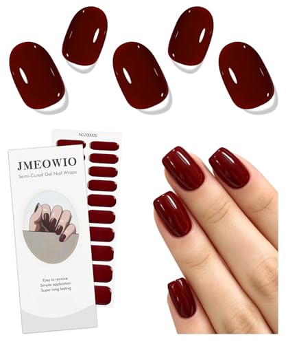 JMEOWIO Uñas de Gel Pegatinas Rojo Vino Pegatinas Uñas Gel Nail Art Stickers Decoración