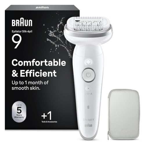 Braun Silk-épil 9, Épilateur Avec Tête Pivotante Pour Épilation Facile, Même Pour Les Zones Sensibles, Appareil De Précision Pour Une Peau Douce Longue...
