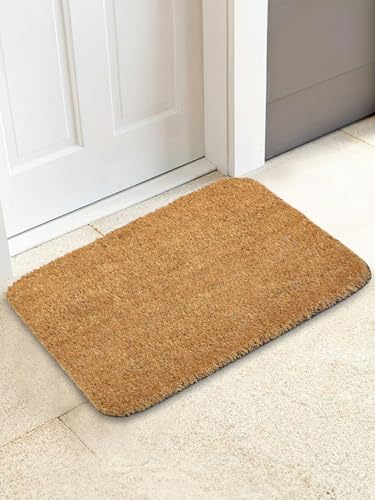 Cortina Coir Anti-Slip With Pvc Back Doormat For Indoor, Outdoor, Patio, Home And Office, Weatherproof 5700 Gsm, Large And Thick (30Cm X 45Cm, Tan)