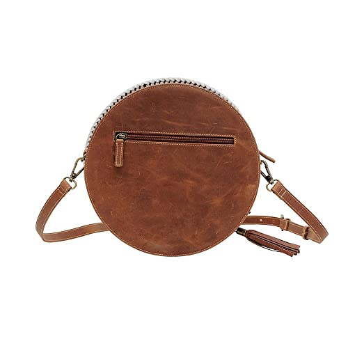 Image of Myra Bag Western Leather Round Bag for Women - Crossbody Purse Shoulder Bag Marigold