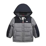 OshKosh B'gosh Baby Boys' Fleece-Lined Hooded Puffer Jacket Winter Coat, Grey, 12 Months