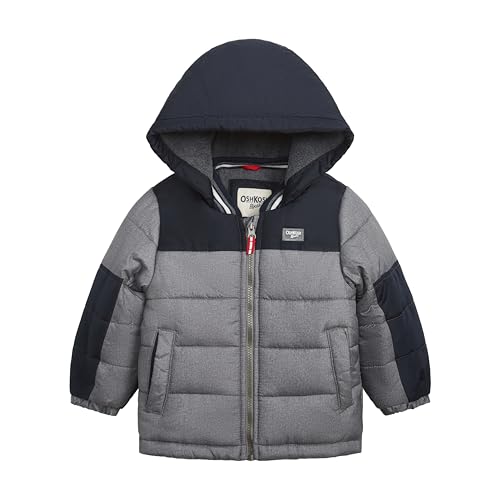 OSHKOSH B’GOSH Baby Boys’ Fleece-Lined Hooded Puffer Jacket Winter Coat