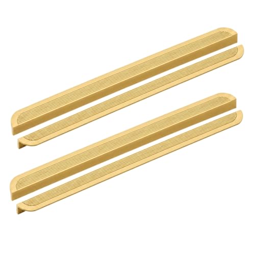 Image of VEZEL Aluminium Wardrobe Handle - Modern Cabinet Pull Handle for Wardrobe, Drawer & Cupboard Furniture, PVD Gold, 600mm - Pack of 4-| 3 Years Warranty |