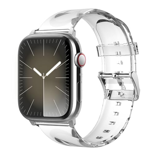 Ya en manzanajugosa.com: elago Correa Clear Compatible con Apple Watch Series 11/10/9/8/7/6/5/4/3/2/1/SE3/SE2/SE (42mm 41mm 40mm 38mm), Correa de Repuesto Transparente Smartwatch (Transparente)