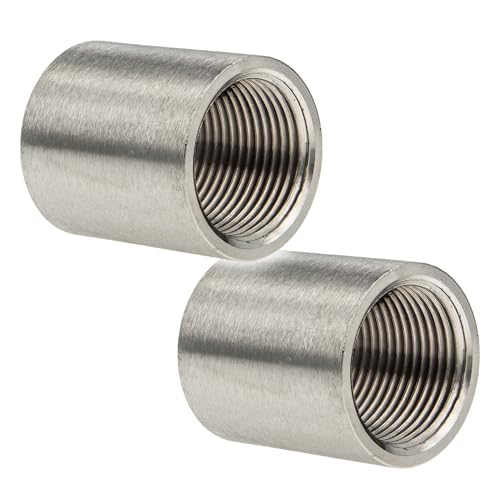 tecuro 2 x Schweißmuffe - Muffe Gewindefitting Edelstahl V4A (AISI 316), IG - 3/4 Zoll