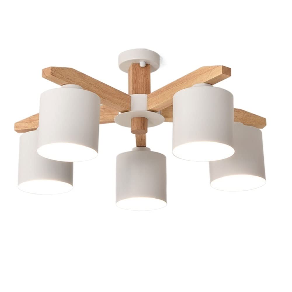 Chandelier en bois massif créatif pour une salle à manger chaleureuse et moderne