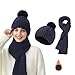 Hat Scarf and Glove Set Fashionable Outdoor Baby Warm Piece Set Scarf Gloves Set Men (Navy, One Size)