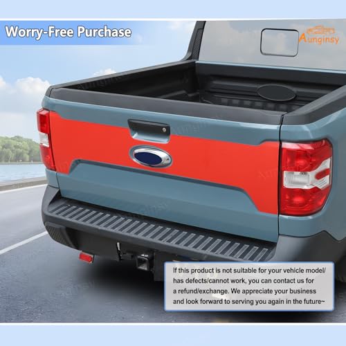 Image of Aunginsy Trunk Tailgate Panel Decal Sticker Wrap Compatible with Ford Maverick 2022-2024 2025 Pickup Tailgate Door Panel Red Graphics Precut Vinyl Decal Decorative Sticker Protection Accessories