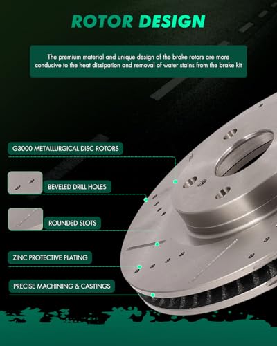 Image of SCITOO Brake Kits Front Rear Brake Rotors Brake Pad:D1211;D1212;31434;31443 | Fit For Toyota For RAV4 2006-2018
