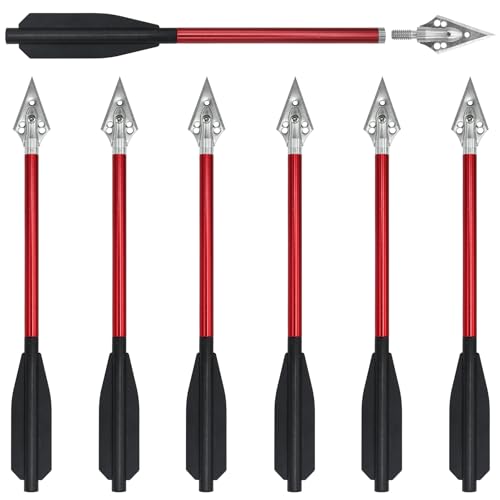 Aluminum 6.3" Mini Crossbow Bolts with Replaceable Tip (Red)
