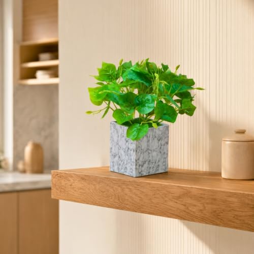 Image of fancymart Artificial Plant with Real-Touch Leaves in Pot, 25 cm, Indoor Tabletop Item for Home Decor, Office, Living Room