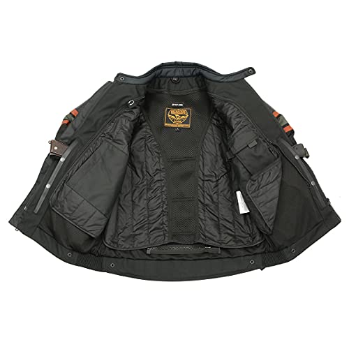 Milwaukee Leather MPM1751-BLACK-LG Burnt Orange Leather And Textile Armored Motorcycle Jacket thumb #5