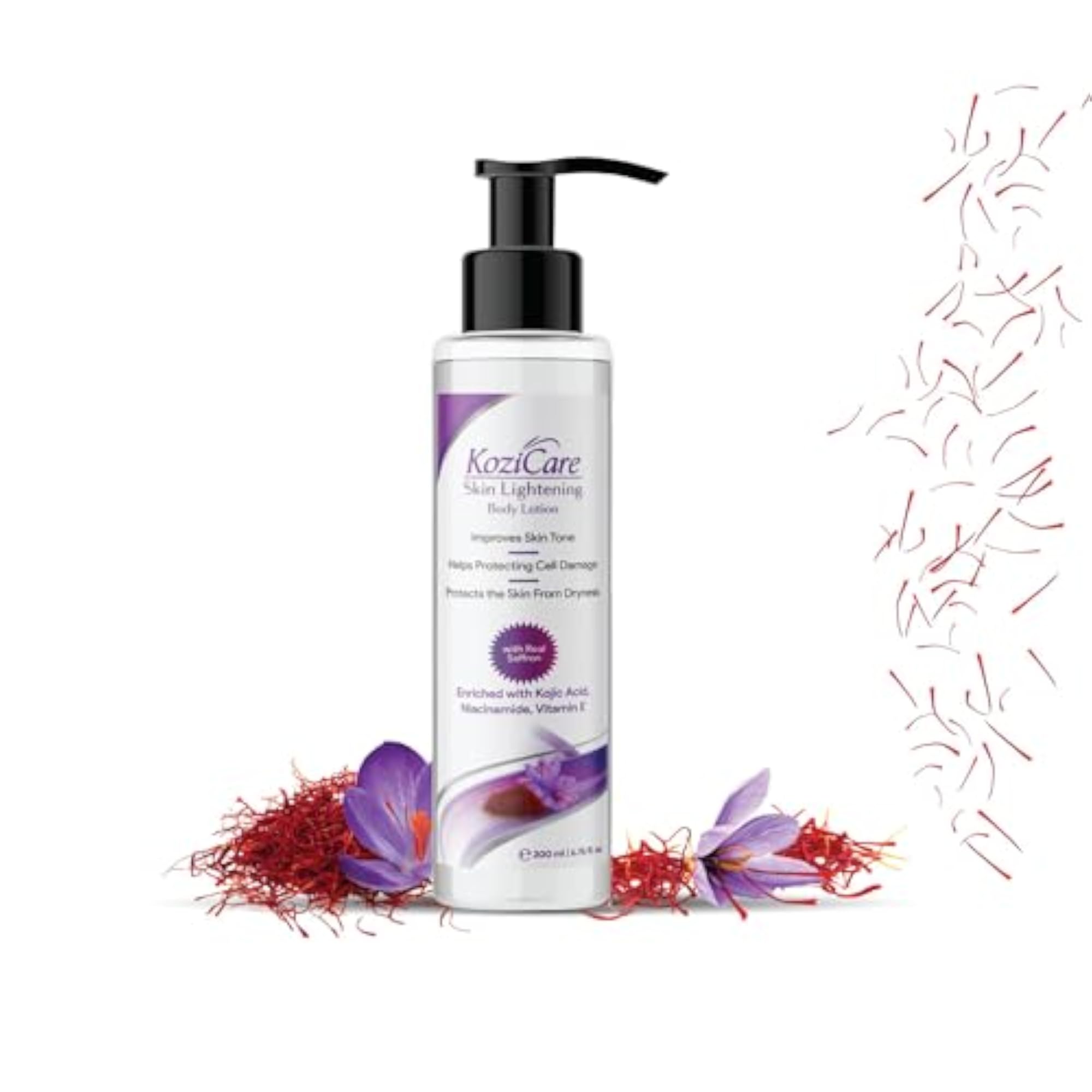 Real Saffron Lightening Body Lotion with Kojic Acid & Vitamin E