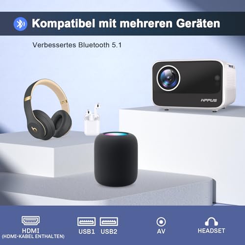 【Elektrische focus/trapeziumcorrectie】 Hipppus Mini Smart Beamer 4K Android projector Full HD 1080P thuisbioscoop WiFi 6 Bluetooth video minibeamer mobiele telefoon compatibel met smartphone/Fire - Image 7