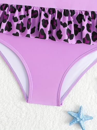 Kids Girls Cute Kitty One Piece Swimwear Spaghetti Straps Ruffles Beach Bikini Bathing Suits 5