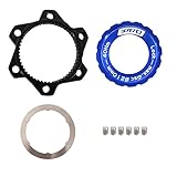 DJC Centerlock to 6 Bolts Rotor Adapter with Lockring, Bike Adapter for Centerlock Convert to 6 Bolts Rotor Disc MTB Road Bike (blue)