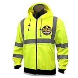 KwikSafety EXTENDED SIZING | PATROL Class 3 Fleece Hoodie | Premium Anti-Pill (No Fuzz Balls) Durable Zipper Construction Work Wear | 360° Hi Vis Reflective ANSI Compliant Safety Jacket | 2XL