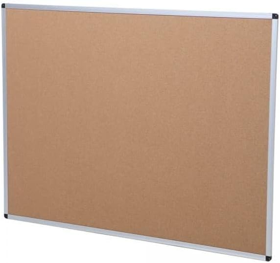 – Cork Noticeboard – Aluminium Frame – Lightweight – Sturdy – Wall Mount – Pin-Up Board – User-Friendly – Ideal for Office, School & Home (900 x600 mm)